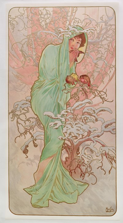 Las Estaciones: Invierno, 1896 de Alphonse Mucha